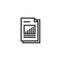 spreadsheet document paper outline icon. isolated note paper icon in thin line style for graphic and web design. Simple flat symbo