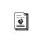 spreadsheet document paper outline icon. isolated note paper icon in thin line style for graphic and web design. Simple flat symbo