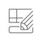 Spreadsheet filling line outline icon