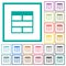 Spreadsheet horizontally merge table cells flat color icons with quadrant frames