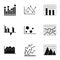 Spreadsheet icons set, simple style