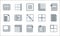 spreadsheet line icons. linear set. quality vector line set such as border, columns, border, columns, block, file, borders, block