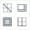 spreadsheet line icons. linear set. quality vector line set such as border, square, border