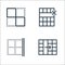 spreadsheet line icons. linear set. quality vector line set such as layers, right border, columns