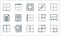 spreadsheet line icons. linear set. quality vector line set such as right align, border, border, border, column, text, right