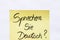 Sprechen sie deutsch  do you speak german handwriting text close up isolated on yellow paper with copy space