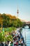 Spree embankment in Berlin, Germany