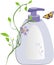 Sprig, butterfly and packing with soft soap