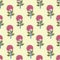 SPRIG FLORAL WITH BLOCK PRINT DETAIL SEAMLESS PATTERN