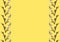 Sprigs of willow seals isolated on yellow horizontal easter background with copy space