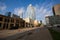 Spring, 2016 - Austin, Texas, USA - Austin Central Street in downtown. Tall glass building in downtown Texas