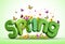 Spring 3D Rendered Text for Spring Poster Design Illustration