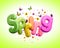 Spring 3D Rendered Text for Spring Poster Design Illustration