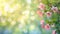 spring advertisment natural nackground with flowers, bokeh lights and copy space