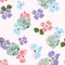 Spring autumn flowers seamless Pattern. Watercolor style floral background.