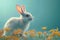 Spring awakening Serene white rabbit captures the essence of spring