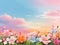 The spring background design captures the essence of the season with vibrant colors and elements.