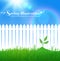 Spring background with growing sprout