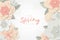 spring background with papercut flowers vector illustration