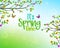 Spring Background of Trees and Colorful Flowers and Growing Leaves