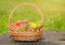 Spring basket with heart shape