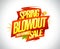 Spring blowout sale, mega discounts banner design