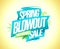 Spring blowout sale, mega discounts, web banner or flyer advertising design template