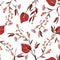 Spring Botanical floral ,Meadow folower,Anthurium delicate mood seamless pattern Vector EPS10 ,Design for fashion , fabric,