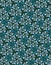 Spring botanical simple pattern with small blue - white flowers Limited muted retro colors