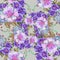 Spring bouquet lilac flowers , watercolor, pattern seamless