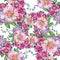 Spring bouquet lilac flowers , watercolor, pattern seamless