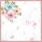 Spring bouquet with peach color frame soft water color background