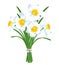 Spring bouquet of white daffodils
