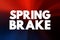 Spring Brake text quote, concept background