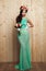Spring bright bride in mint dress