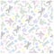 Spring butterflies and flowers seamless pattern.