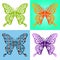 Spring butterfly color composition. Illustration layered for easy manipulation and custom coloring.