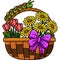 Spring Caterpillar On A Basket Flower Clipart