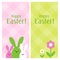 Spring celebration Easter banner. Easter bunny family
