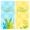 Spring celebration Easter banner. Easter bunny family.