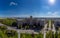 Spring city aerial panorama on Karazin University