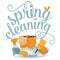 Spring Cleaning cheerful flat design EPS 10 vector