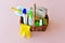Spring cleaning supplies for seasonal house cleaning