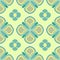 Spring Colored Geometric Teardrop Shape Pattern In Lemon And Dusky Blue