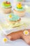 Spring cupcakes with flowers