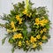 Spring daffodil white door wreath