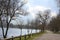 A spring day at the walking promenade close to Moselle River in Remich, Luxembourg