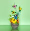 Spring Decoration with Handmade Felt Flowers