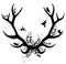 Spring deer silhouette. vector illustration