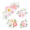 Spring delicate bouquets vector design objects